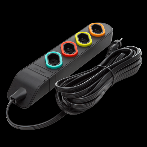 Encontraproduto.com.br - Extensão Mult 4 Tomadas Preto 2P+T 10A 3 Metros DN1846 Daneva