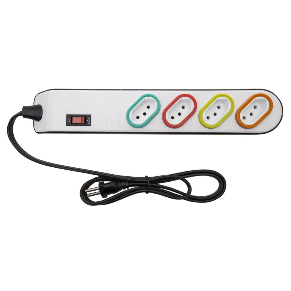Encontraproduto.com.br - Filtro Linha Daneva 4 Tomadas 1.3 Metros 10A Preto