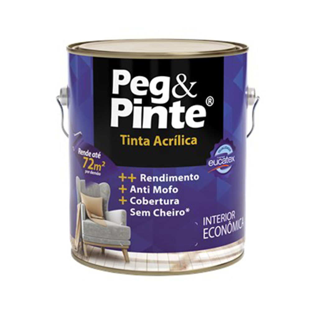 Encontraproduto.com.br - Tinta Latex Eucatex Peg Pinte Acrilico Azul Ilheus 3600ml
