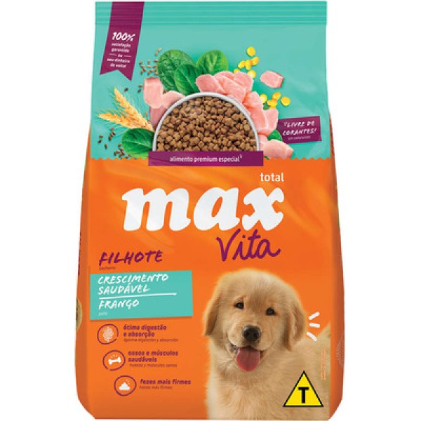Ração Seca para Cães Filhotes Sabor Frango Max Vita Premium Especial 10,1Kg