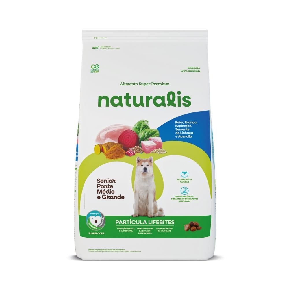 Encontraproduto.com.br - Ração Naturalis Lifebites Cães Sênior Porte Médio e Grande Peru, Frango, Legumes e Frutas