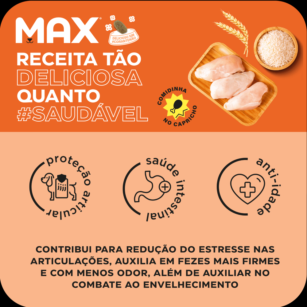 Encontraproduto.com.br - Ração Max para Cães Sênior Raças Médias e Grandes Frango e Arroz