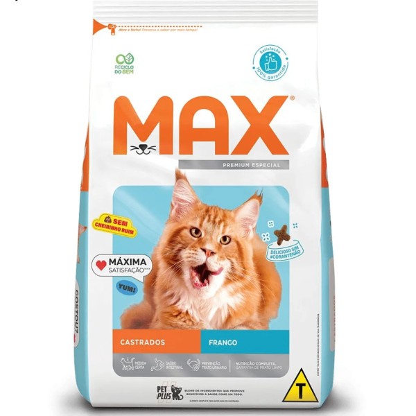 Encontraproduto.com.br - Ração Max Cat Professional Line Castrados Sabor Frango 3 Kg
