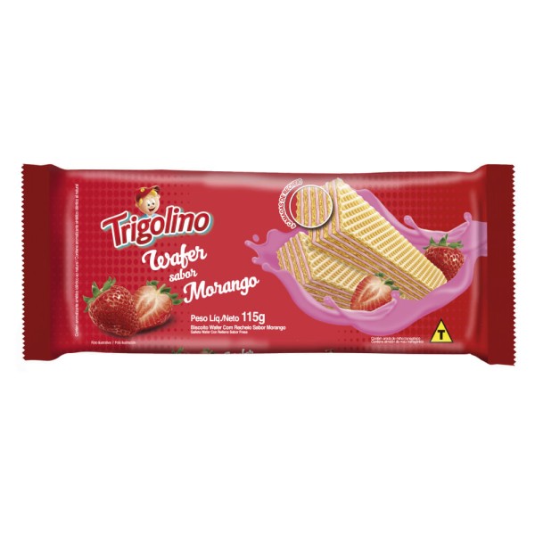 Encontraproduto.com.br - Biscoito Wafer Trigolino Morango Pacote com 115g