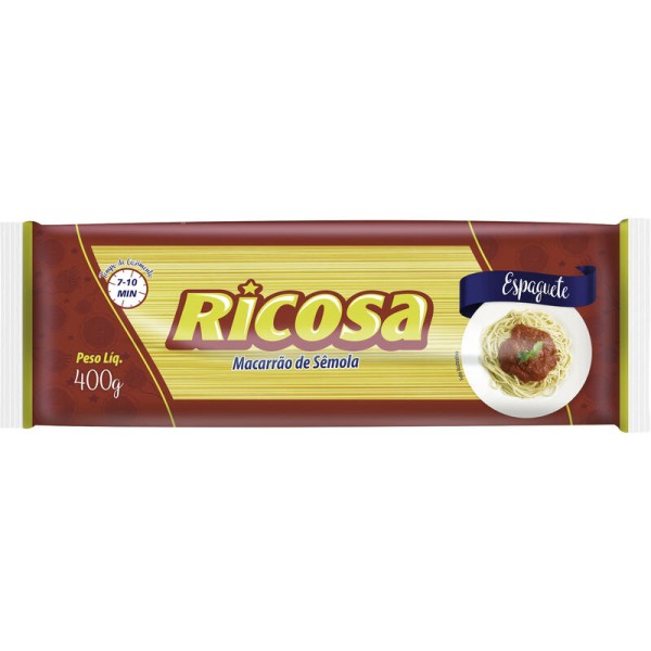 Encontraproduto.com.br - Macarrão de Sêmola Ricosa Espaguete Pacote com 400g