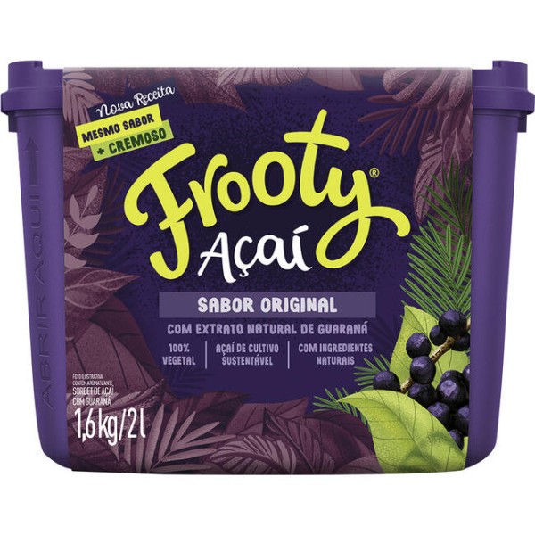 Açaí Frooty Congelado Original Pote com 2L