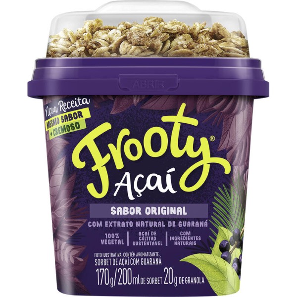 Encontraproduto.com.br - Açaí com Granola Congelado Frooty 200ml
