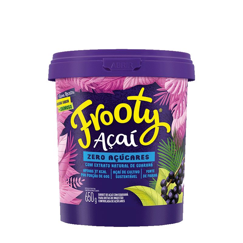 Encontraproduto.com.br - Açaí com Guaraná Congelado Frooty Zero 650g