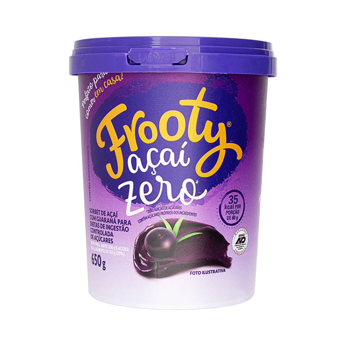 Encontraproduto.com.br - Açaí com Guaraná Congelado Frooty Zero 650g