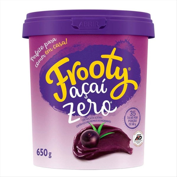 Encontraproduto.com.br - Açaí com Guaraná Congelado Frooty Zero 650g