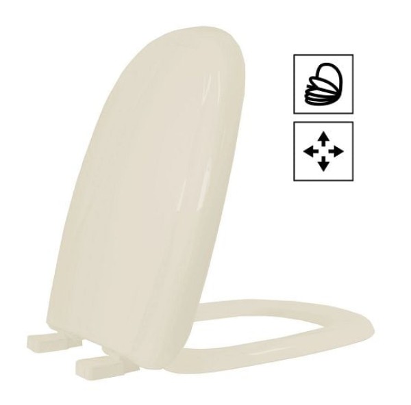 Encontraproduto.com.br - Assento Sanitário Soft Close Polipropileno Sabatini Palha Com Tampa Tupan