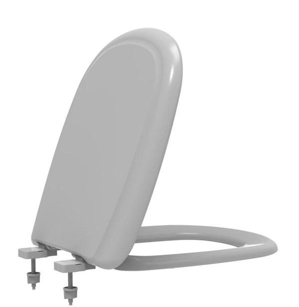 Encontraproduto.com.br - Assento Sanitário Polipropileno Soft Close Sabatini Cinza Claro para vaso Icasa