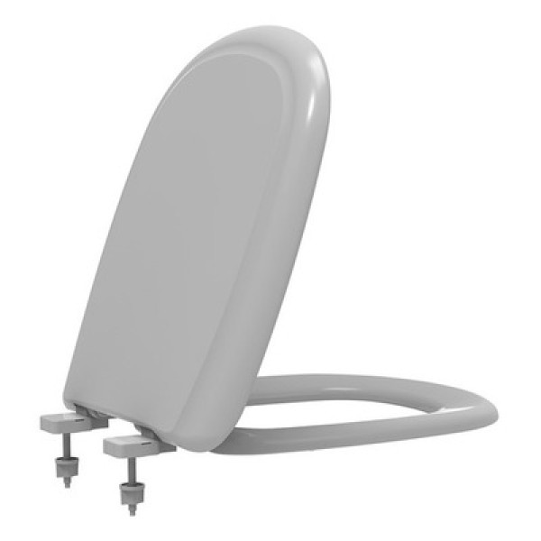 Encontraproduto.com.br - Assento Sanitário Polipropileno Soft Close Sabatini Cinza Claro para vaso Icasa