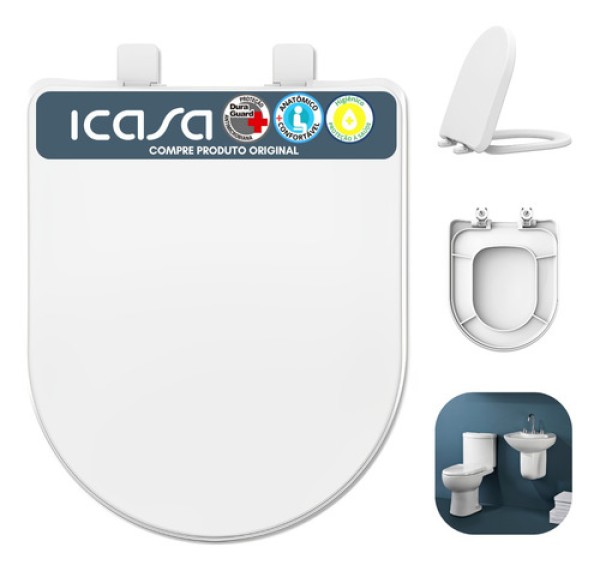 Encontraproduto.com.br - Assento Sanitário Pp Luna Speciale Duráguard Convencional Branco Tupan