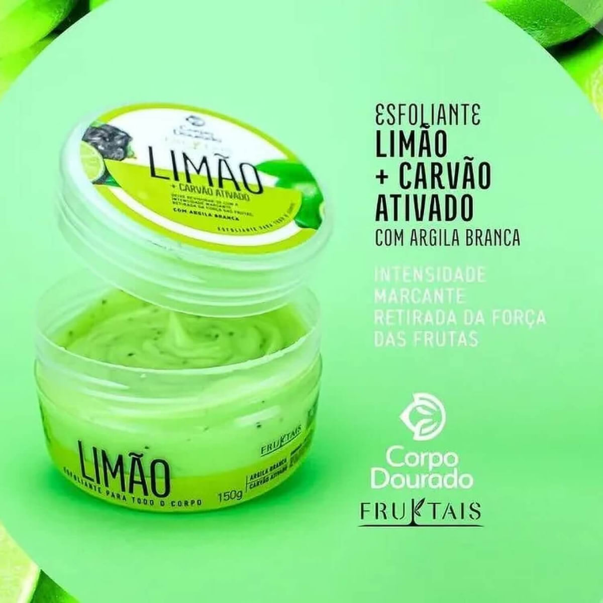 Encontraproduto.com.br - Corpo Dourado Fruktais - Esfoliante Corporal Limão e Carvão Ativado 150g