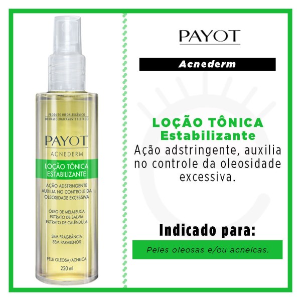 Encontraproduto.com.br - Locao Tonica Estabilizante Payot Acnederm 220ml Antiacne