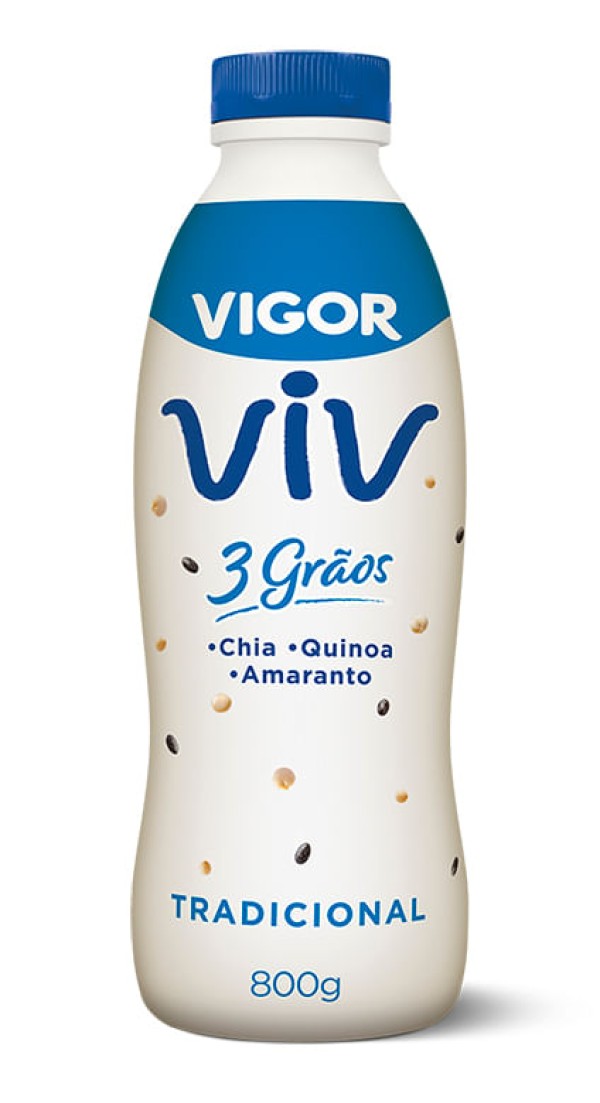 Encontraproduto.com.br - Iogurte Tradicional Vigor Viv 3 Grãos Garrafa 800g