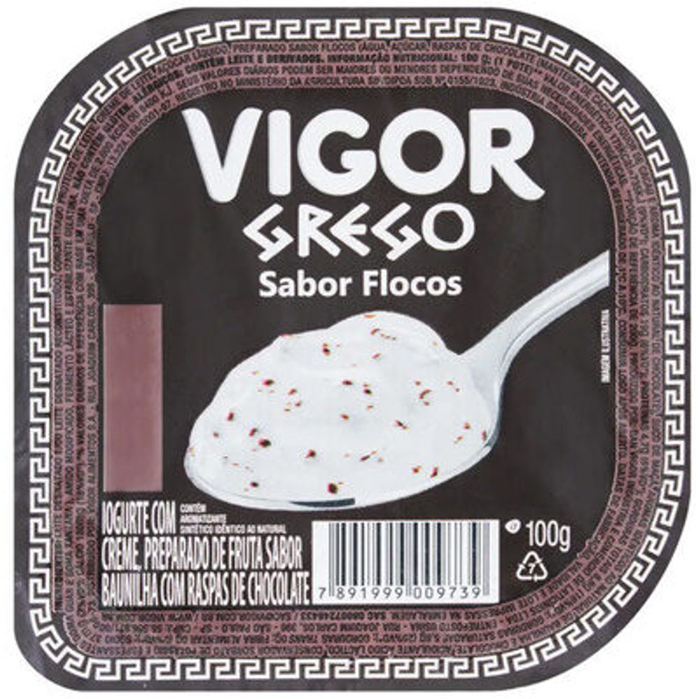 Encontraproduto.com.br - Iogurte Grego Flocos Zero Gordura Vigor 90g