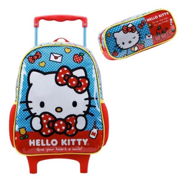 Encontraproduto.com.br - Mochila Hello Kitty X 11820 Rodinhas 16 - 18 Litros