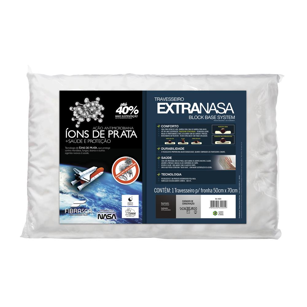Encontraproduto.com.br - Travesseiro Viscoelástico Extravisco C/ Íons De Prata P/fronha (50x70) - Fibrasca