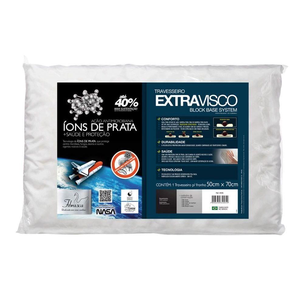 Encontraproduto.com.br - Travesseiro Viscoelástico Extravisco C/ Íons De Prata P/fronha (50x70) - Fibrasca