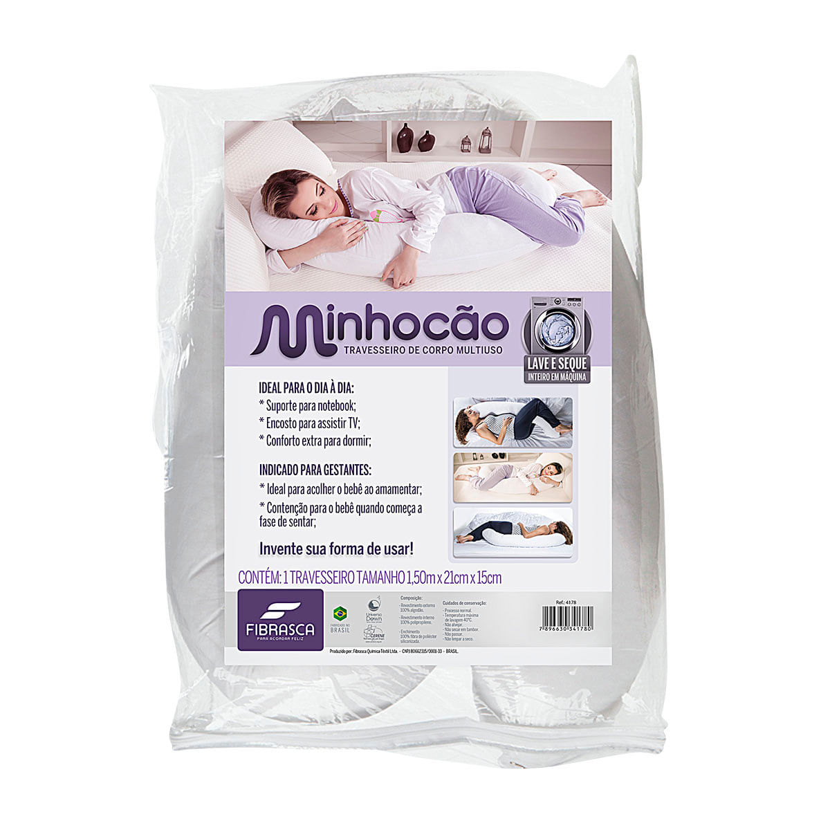Encontraproduto.com.br - Travesseiro Multiuso Minhocão Fibrasca 4178 1.50mx21cm