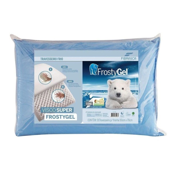 Encontraproduto.com.br - Travesseiro Viscoelástico Nasa Super Frostygel p/Fronha (50x70) - Fibrasca