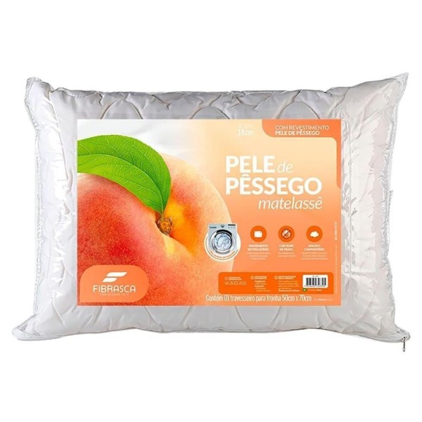 Travesseiro Fibras Siliconadas Pele De Pêssego Matelassê Lavável P/fronha (50x70) - Fibrasca