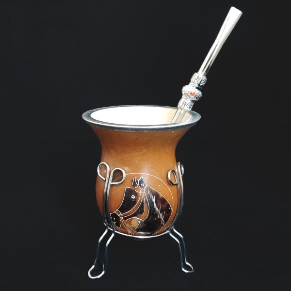 Encontraproduto.com.br - Kit De Cuia E Bomba Para Chimarrão Terere Mate Com Tripé