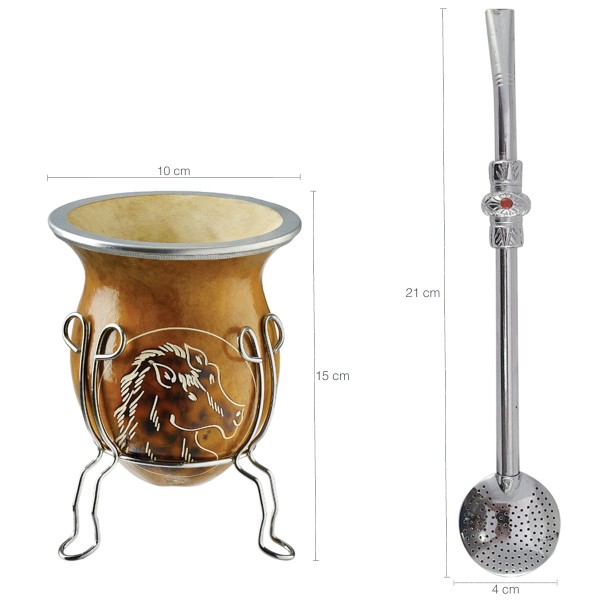 Encontraproduto.com.br - Kit De Cuia E Bomba Para Chimarrão Terere Mate Com Tripé
