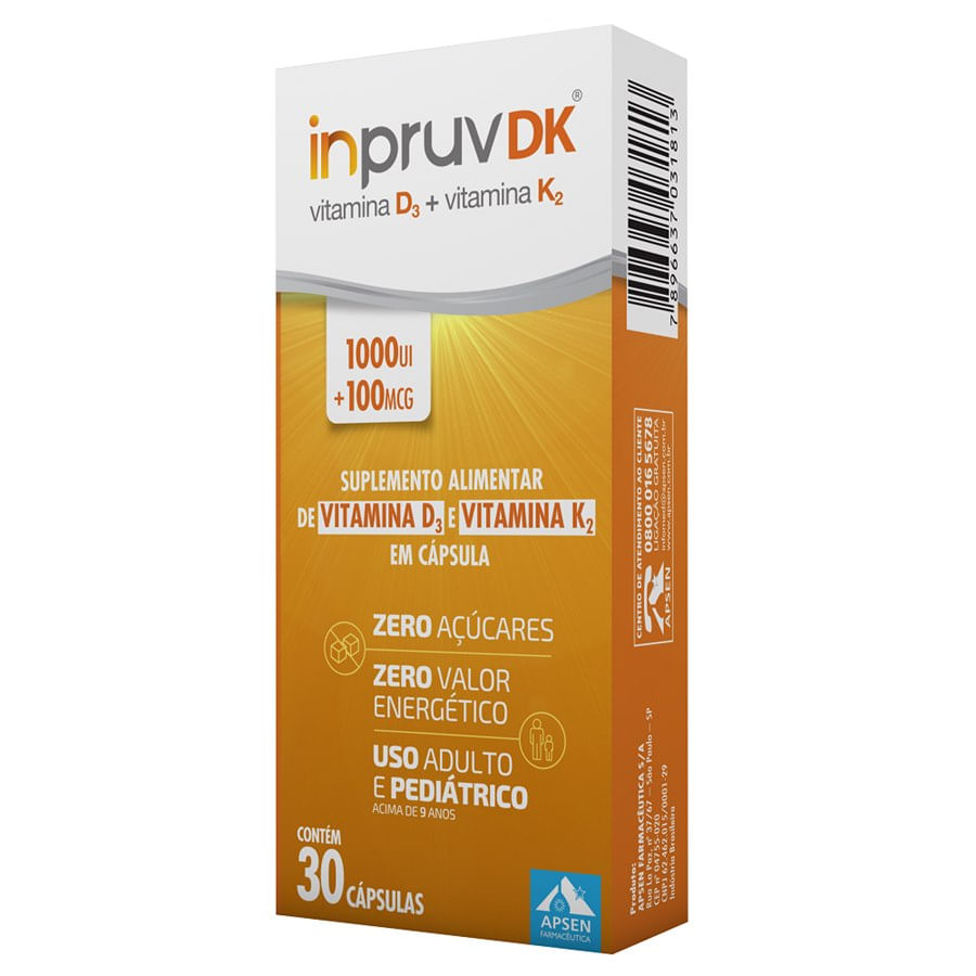 Encontraproduto.com.br - Vitamina D Inpruv Dk 1.000ui+100mcg Com 30 Comprimidos Apsen
