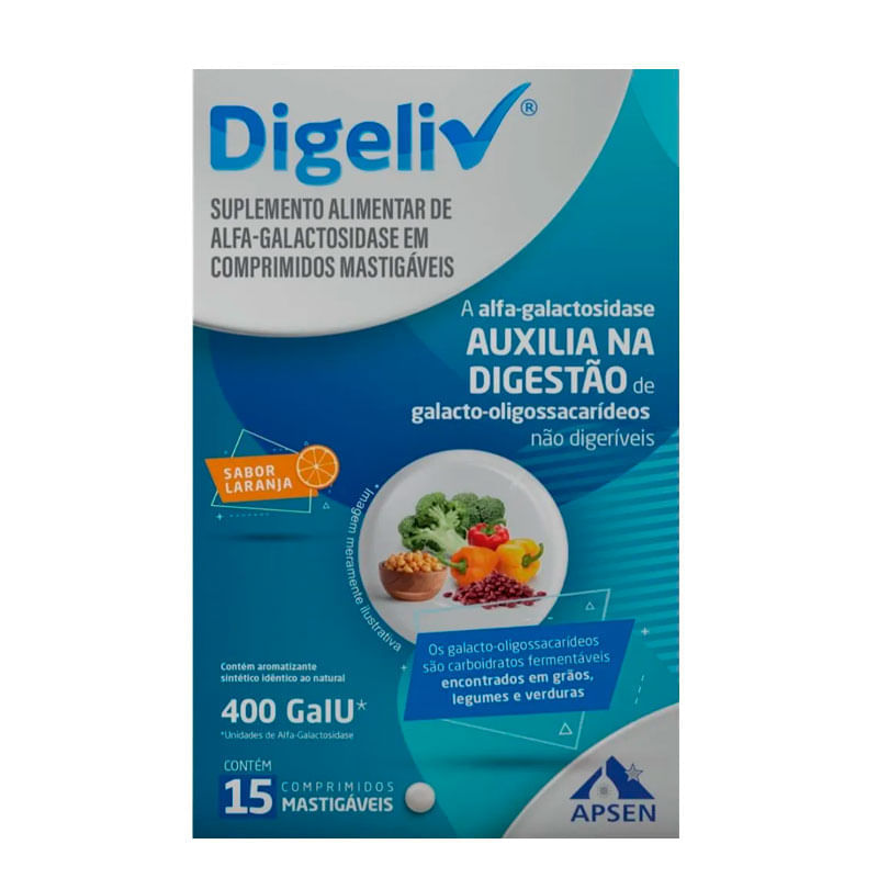 Encontraproduto.com.br - Digeliv 400gaiu Com 15 Comprimidos Mastigáveis