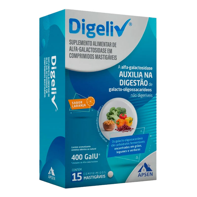 Encontraproduto.com.br - Digeliv 400gaiu Com 15 Comprimidos Mastigáveis