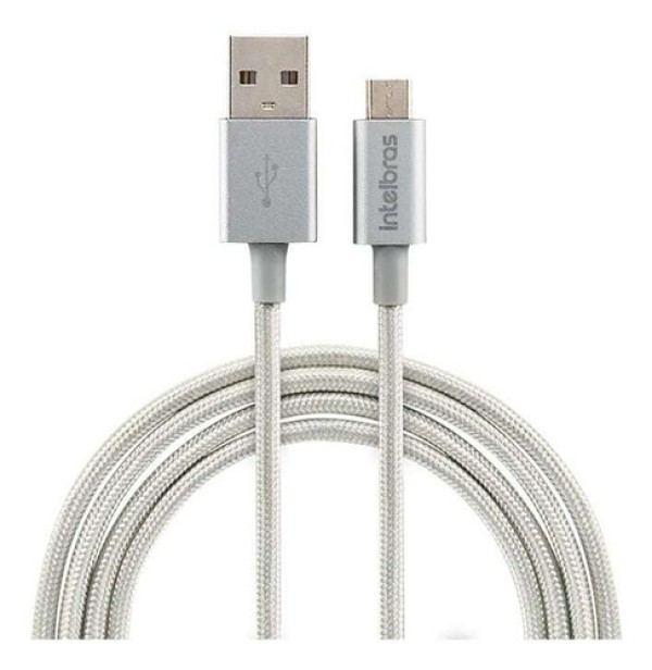 Encontraproduto.com.br - Cabo 1,5m Micro USB Branco Nylon Intelbras