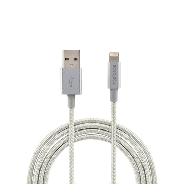 Encontraproduto.com.br - Cabo 1,5m Lightning USB Branco Nylon Intelbras