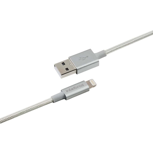 Encontraproduto.com.br - Cabo 1,5m Lightning USB Branco Nylon Intelbras