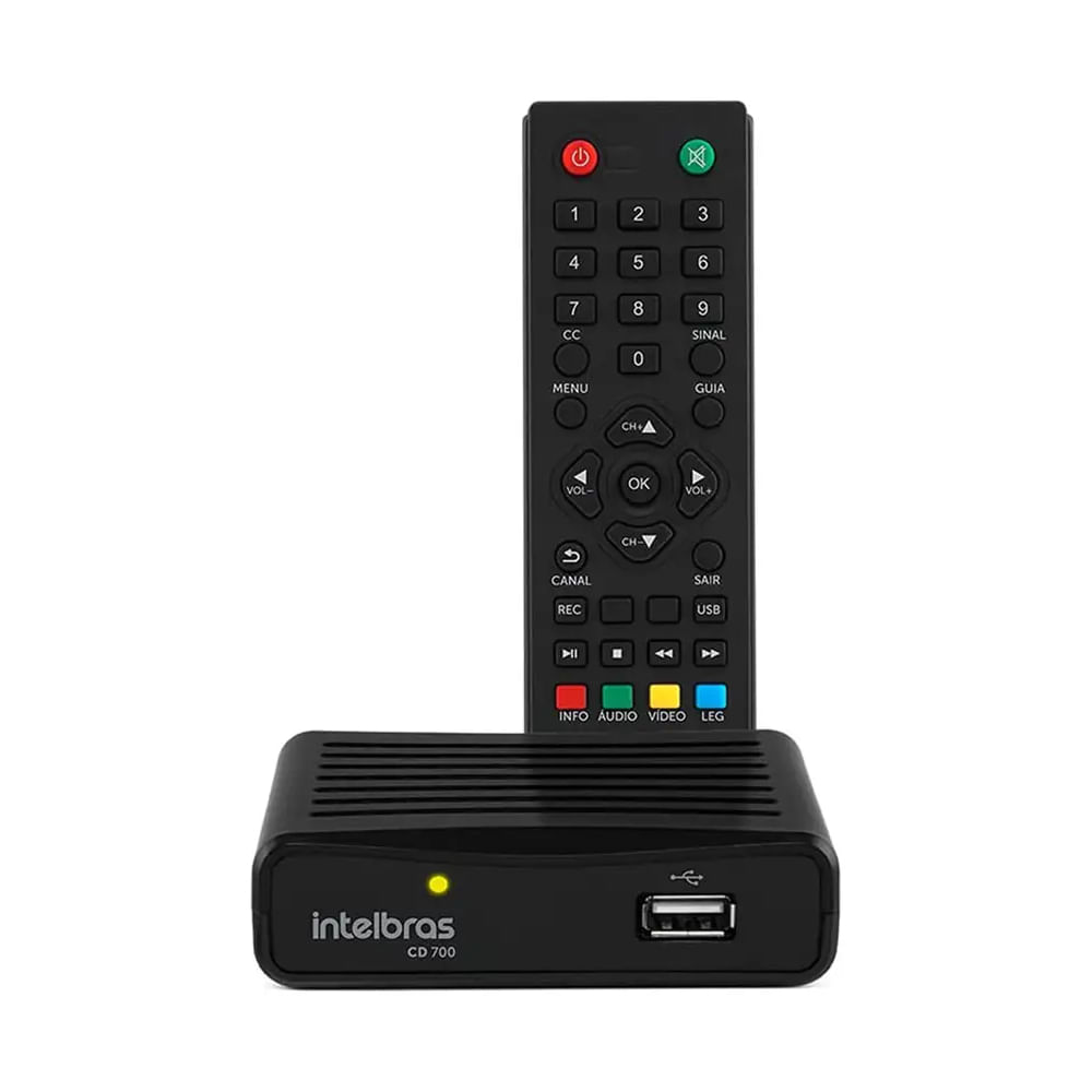 Encontraproduto.com.br - Conversor Digital Receptor Com Gravador Intelbras Cd700 Full Hd HDMI Preto