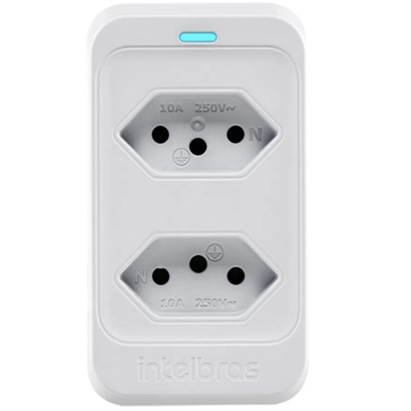 Encontraproduto.com.br - Dispositivo de Proteção Elétrica Intelbras EPS 302 Branco. Bivolt com 2 tomadas