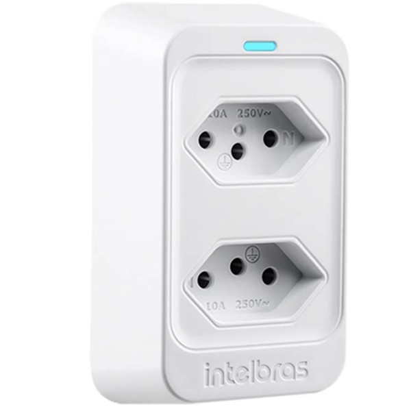 Encontraproduto.com.br - Dispositivo de Proteção Elétrica Intelbras EPS 302 Branco. Bivolt com 2 tomadas