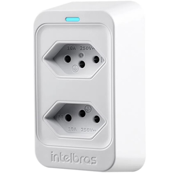 Encontraproduto.com.br - Dispositivo de Proteção Elétrica Intelbras EPS 302 Branco. Bivolt com 2 tomadas