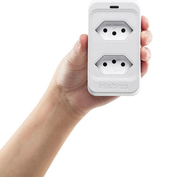 Encontraproduto.com.br - Dispositivo de Proteção Elétrica Intelbras EPS 302 Branco. Bivolt com 2 tomadas