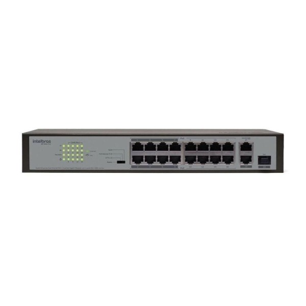 Encontraproduto.com.br - Switch 16 portas Fast Ethernet PoE + SF 1821 PoE Intelbras