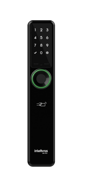 Encontraproduto.com.br - Fechadura Inteligente de Embutir com Biometria IFR 7001 Preta Intelbras