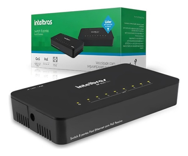 Encontraproduto.com.br - Switch 8 Portas 10/100 Mbps Fast Ethernet Intelbras SF800Q+ 4760020