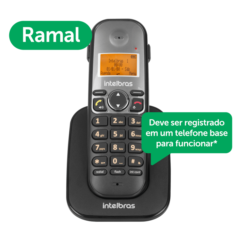 Encontraproduto.com.br - Ramal sem Fio TS5121 Preto 4125121 Intelbras
