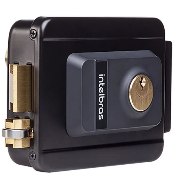 Encontraproduto.com.br - Fechadura Elétrica com Cilindro Ajustável FX 2000 AJ Preta Intelbras