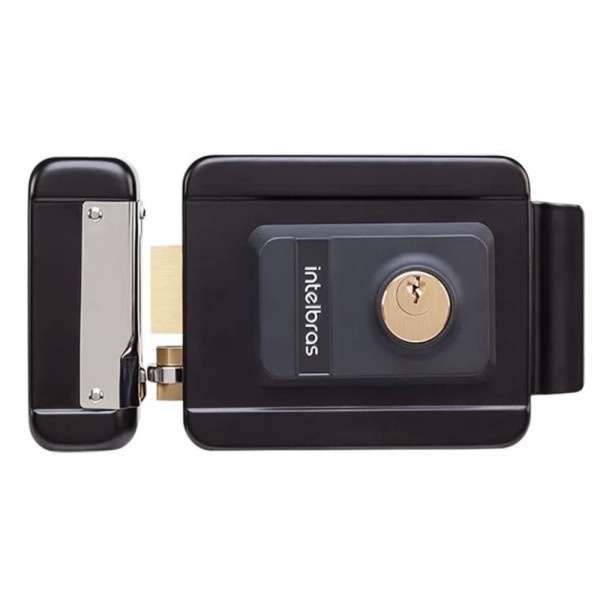 Encontraproduto.com.br - Fechadura Elétrica com Cilindro Ajustável FX 2000 AJ Preta Intelbras