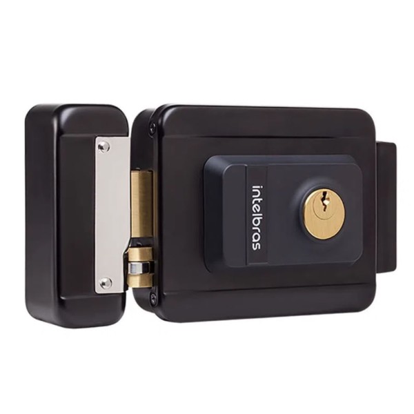 Encontraproduto.com.br - Fechadura Elétrica com Cilindro Ajustável FX 2000 AJ Preta Intelbras