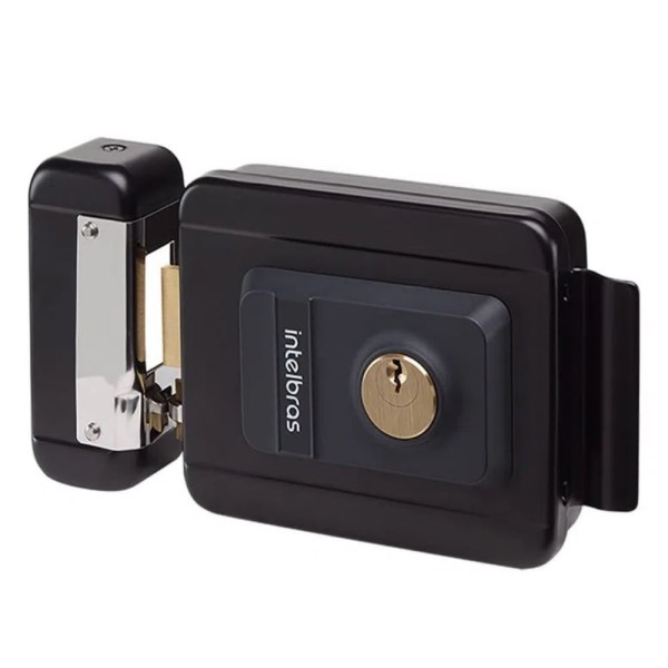 Encontraproduto.com.br - Fechadura Elétrica com Cilindro Ajustável FX 2000 AJ Preta Intelbras