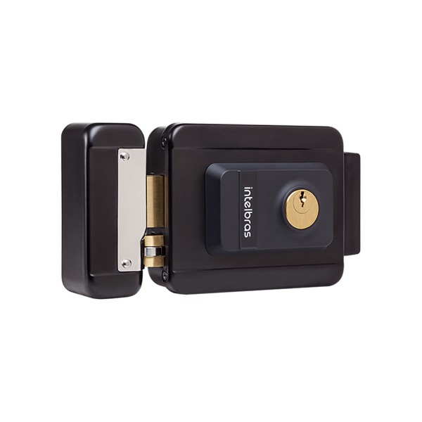 Encontraproduto.com.br - Fechadura Elétrica com Cilindro Ajustável FX 2000 AJ Preta Intelbras